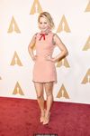 Rachel McAdams in peach mini dress at Academy Awards Nominee Luncheon in Beverly Hills