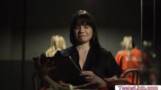 Horny Masseuse Scarlett licks Zoeys pussy