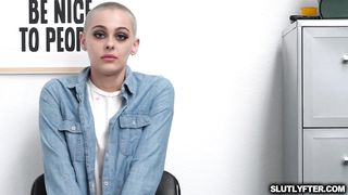 Short haired teen Paris Amour getting dicked down