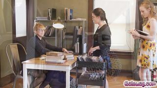 Librarians giving each other sexy looks