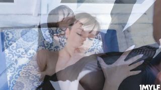 A gooey load of cum on Lexi Luna's chin