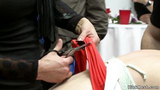 Euro slut is dp banged in public