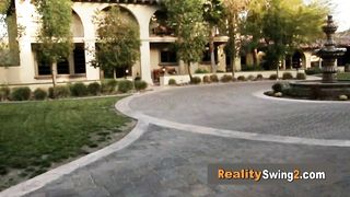 Swinger babe with big boobs is playing