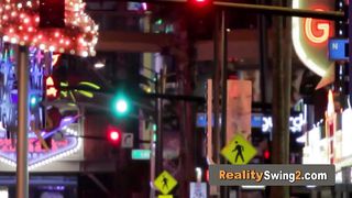 Swinger babe with big boobs is playing