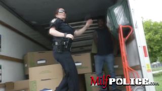 Naughty Female cop rides deep in reverse a BBC
