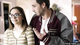 Nerdy school reporter is fucked by jock