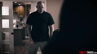 Teen lesbians do threesome with stepdad