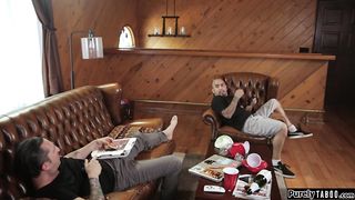 Gold digger makes sugar daddy lick feet