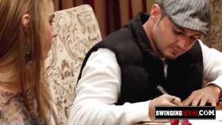 Teasing their husbands with a sexy dance