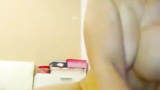 Busty Babe with big tits sucks and fucks dildo