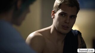 Trans stepmom comforts problimatic stepson