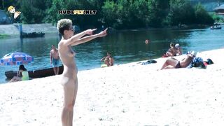 Hot nudist girl filmed by a voyeur