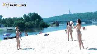Hot nudist girl filmed by a voyeur