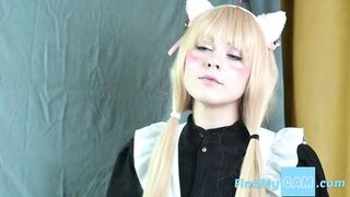 Vanilla Nekopara rides big dildo and cums - Cosplay Amateur Gamer HD