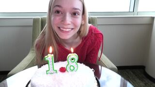 Blonde teen has just turned 18 and is making her porn debut