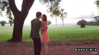 Romantic and passionate meeting in the park