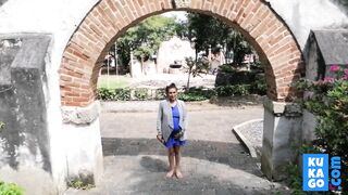 PREGNANT SLUTY after the park, I masturbate with her FEET, and with herself