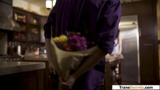 Guy is cuckolded by fiancee and shemale