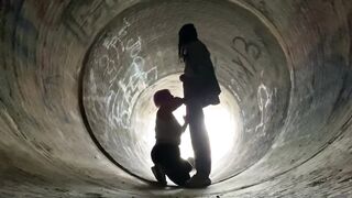 Voyeur BBC worship aggressive BlowJob public