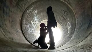 Voyeur BBC worship aggressive BlowJob public