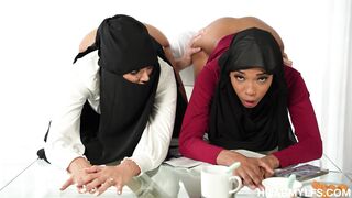 Sex with my hijab wife and stepdaughter