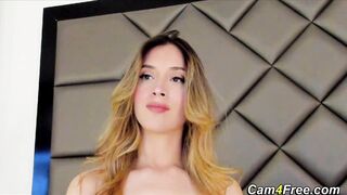 Horny Slut Fingering Herself While Sucking Her Fake Cock