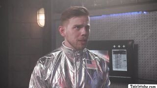 Shemale astronaut gets ass fucked in the spaceship