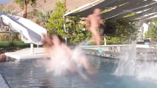 Wild swinger party in a limousine!