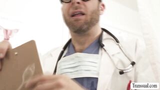 Horny shemale gets ass fucked by her doctor