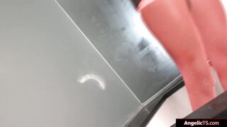 Bbc tgirl Vanniall handjobs her big cock