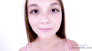 Petite cute teen teases big cock and rides it