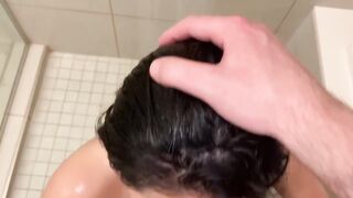 Rough Shower Deepthroat! He Pounds My Throat In The Shower!