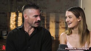 Bound slave flogged and rough fucked by big cock