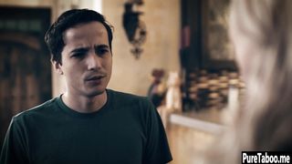 Crazy blonde MILF took two big penises