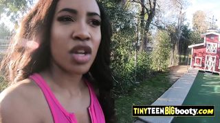 Petite big booty teen is getting fucked