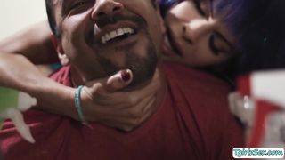 Horny shemale fucks the ass of her pipe man