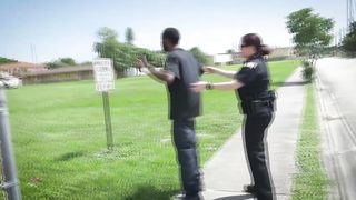 Black criminal is banging two slutty MILFs today.