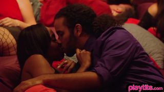 Real amateur couple at a  swinger party