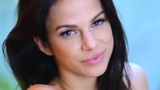 Big natural tits MILF model strips naked