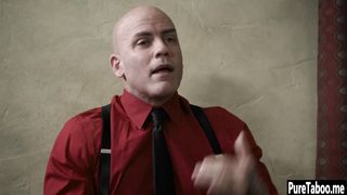 Tiny teen tried to swallow huge penis