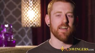 Oral sex for a petite redhead swinger