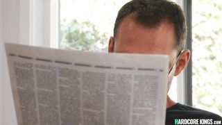 Young guys fuck busty MILF threesome