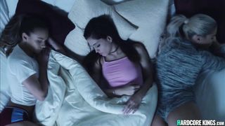 Hot lesbians having sex in the kitchen