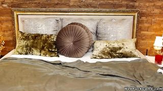 Slim redhead masturbates on webcam