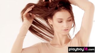 Flexible ballerina shows her tight body