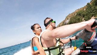 Amateur Thai girlfriend public blowjob