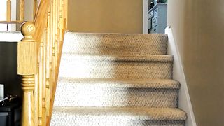 Beautiful babe gets dicked on stairs