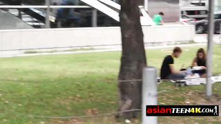 Kinky Asian teen is riding a big dick