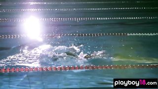 Ukrainian teen swimmer presents her body