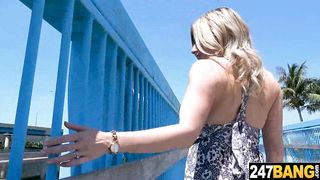 MILF gets off on being naked in public